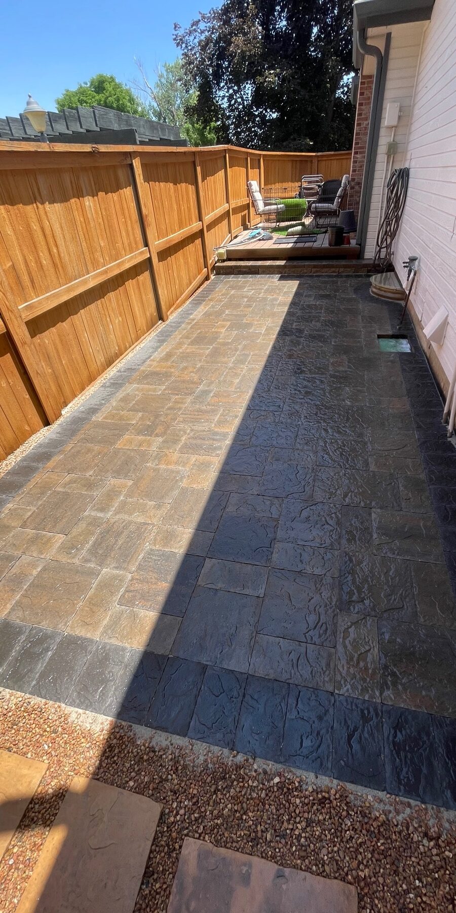 After: finished paver patio by COlorful Landscaping